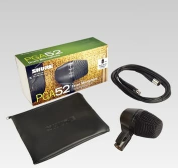 Mikrofon studio SHURE PGA52-XLR, me kabllo, XLR, i zi