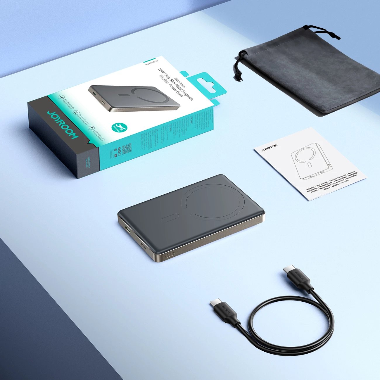 Powerbank Joyroom JR-PBM08 Pro 10000mAh ultra i hollë, titanium