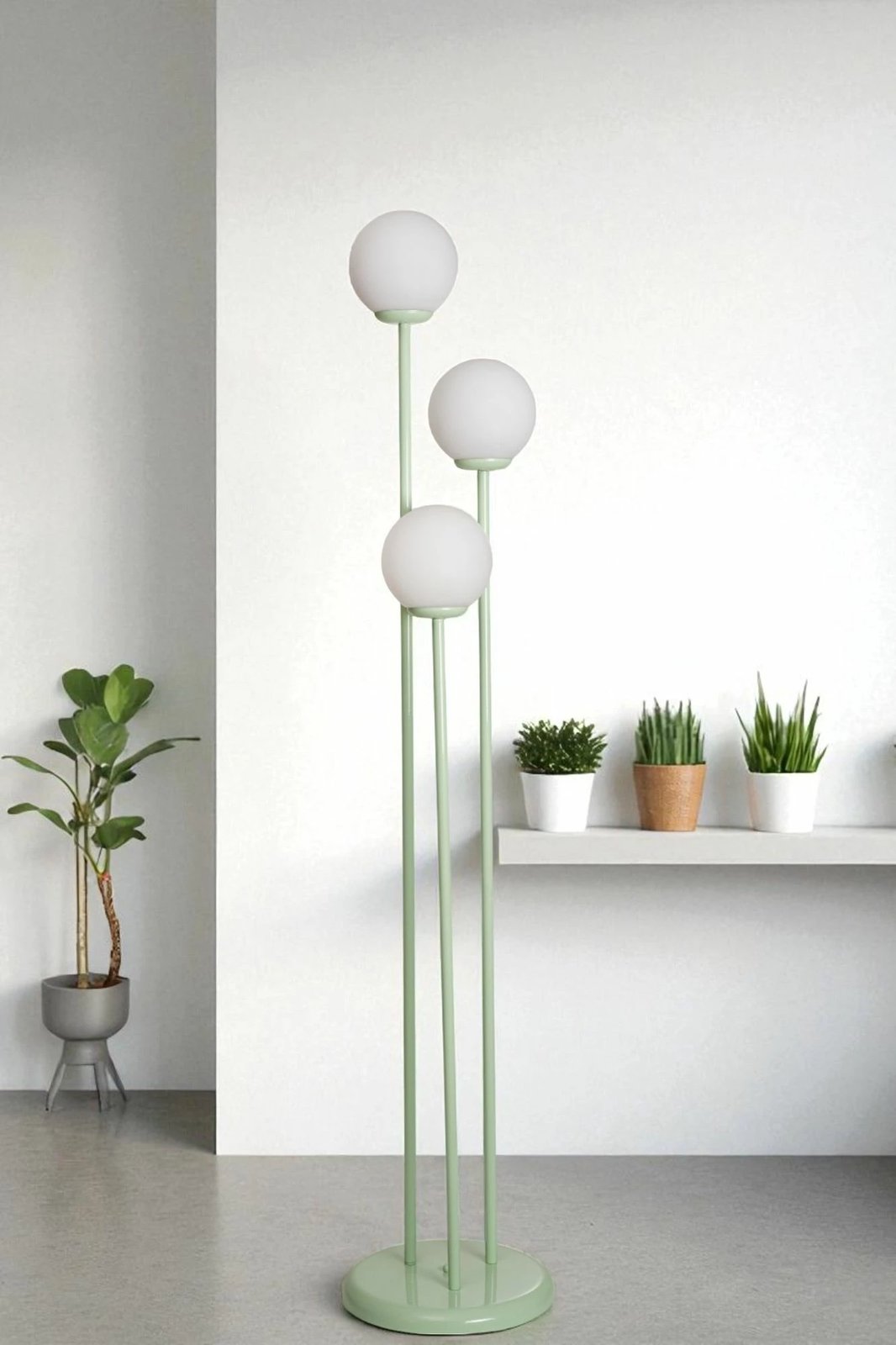 Llambë dyshemeje Opviq, 8919-4, ngjyrë e bardhë dhe mente