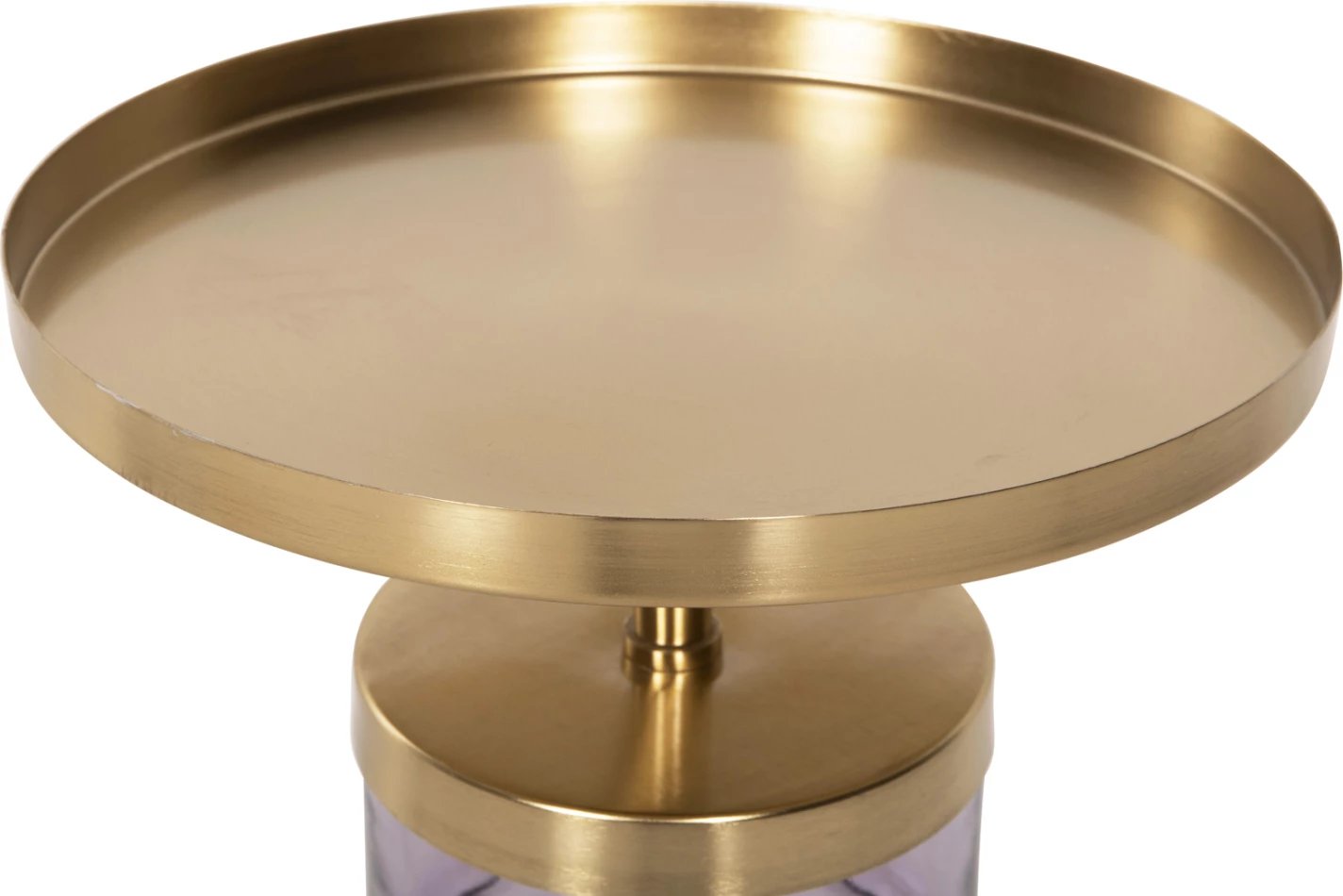 Tavolinë anësore HAILEY FH9729 xham-metali në ar Φ39,5x45Hcm