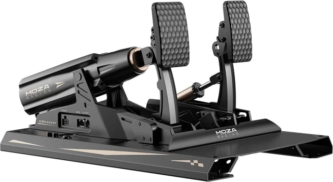 Set pedalesh simracing Moza Racing RS082 me mBooster, për PC/Xbox, e zezë