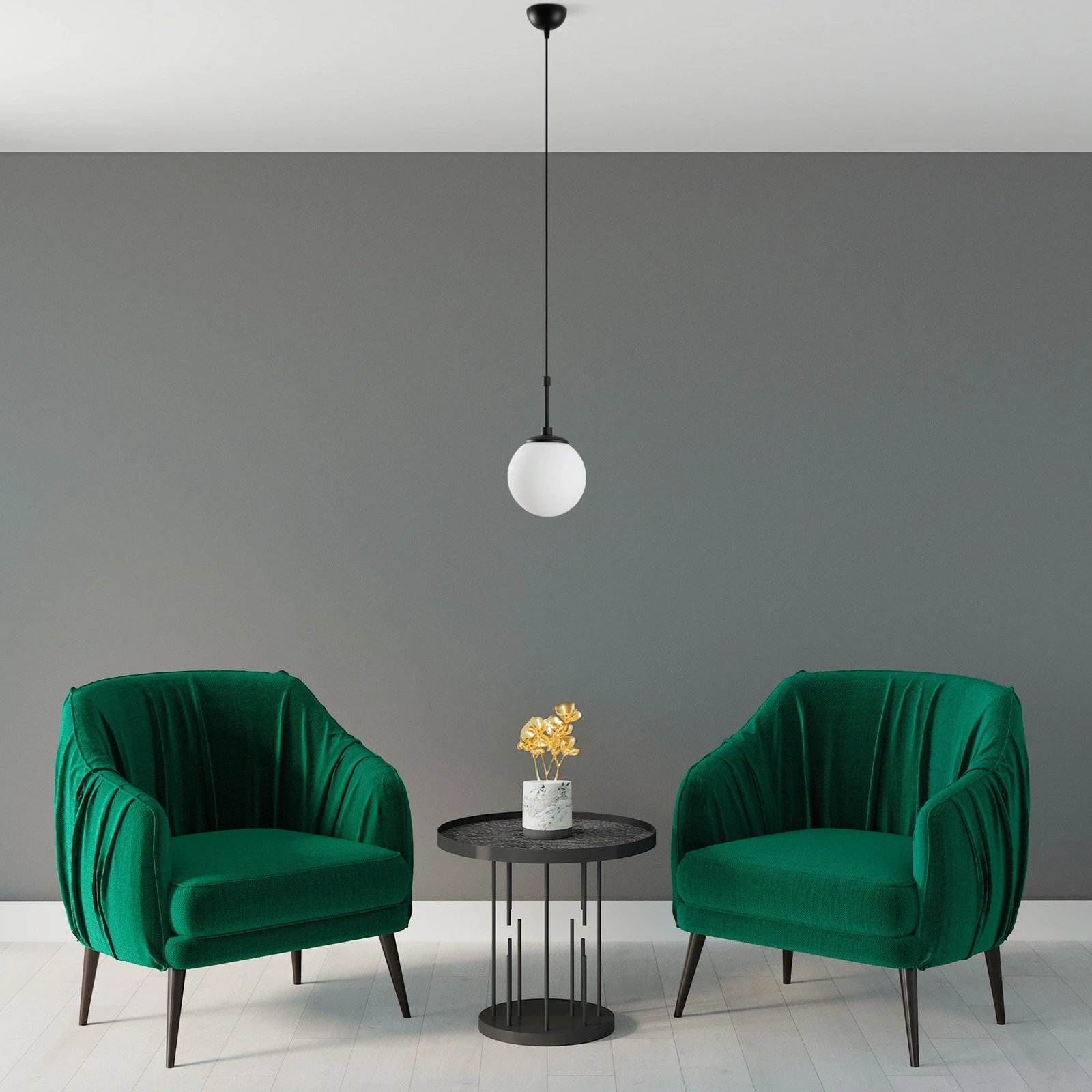 Llambë tavani Opviq, Orbital, trup metalik, e zezë, 15-14001