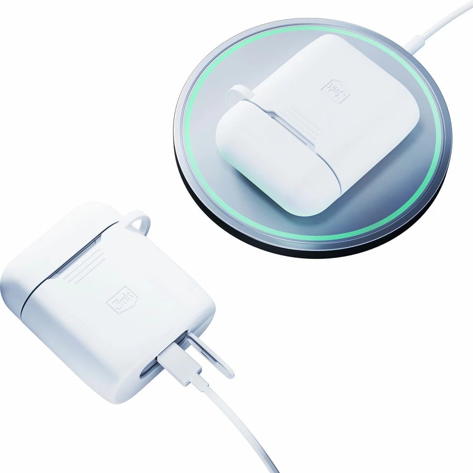 Mbështjellës silikoni për kufje 3mk Protection, për Apple AirPods 2, i bardhë