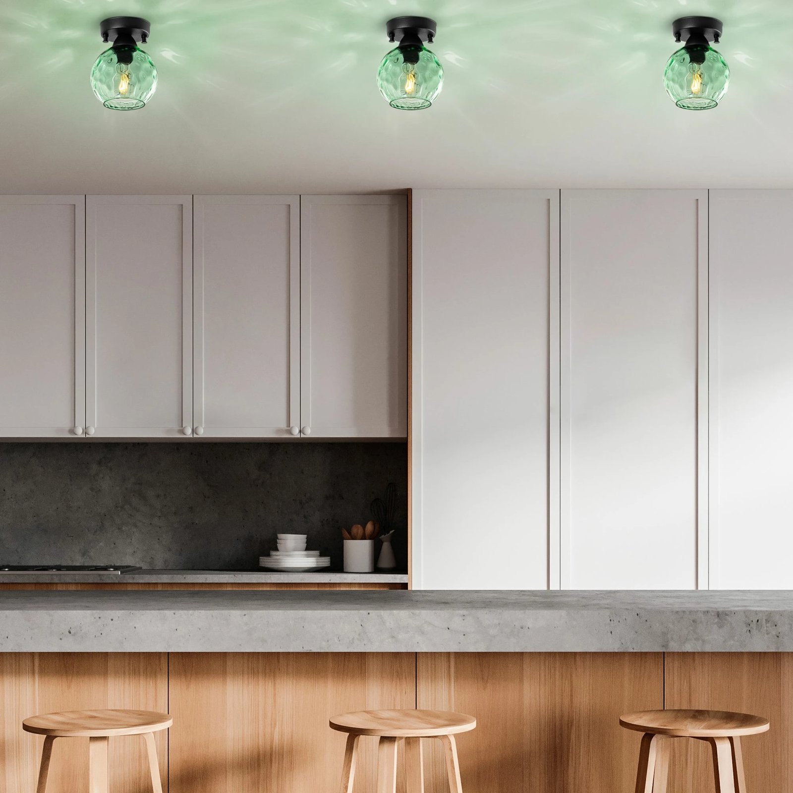 Llambë tavani Opviq Benek, ngjyrë mente dhe e zezë, 15x15x18cm