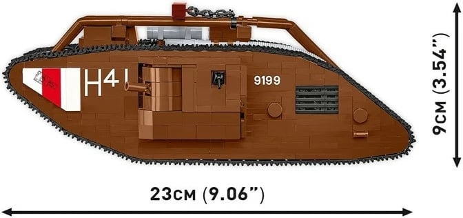 Set lodër ndërtimi Cobi Klocki Mark V (Male) 9199, 844 pjesë, kafe