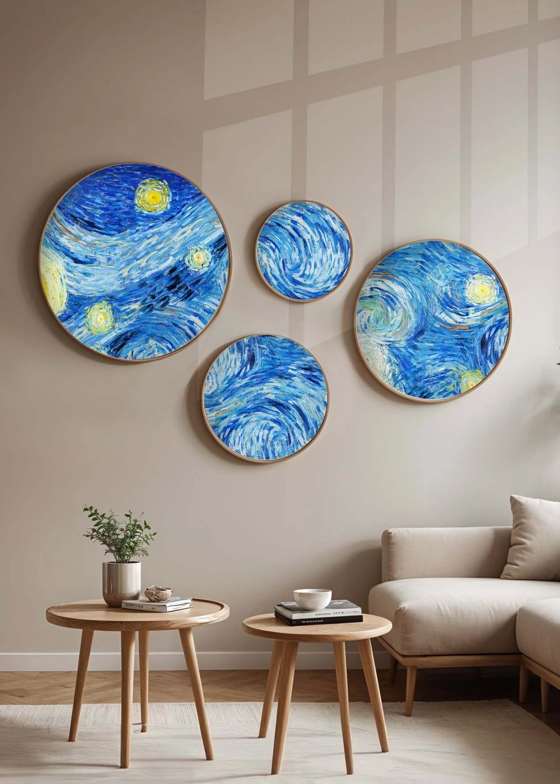 Set pikturash dekorative me kornizë, MDF, shumëngjyrëshe, 4 copë, Wallity, Huhu291