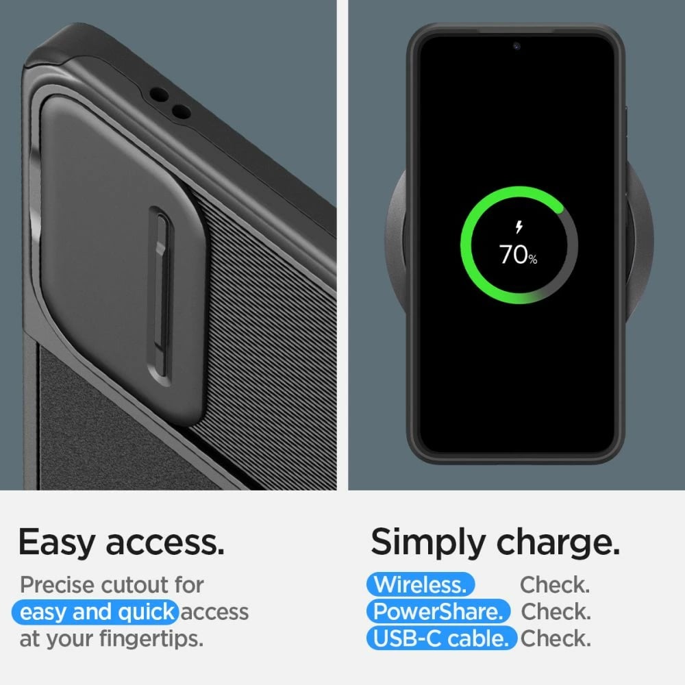 Mbështjellës Spigen Optik Armor për Samsung Galaxy S24, i zi