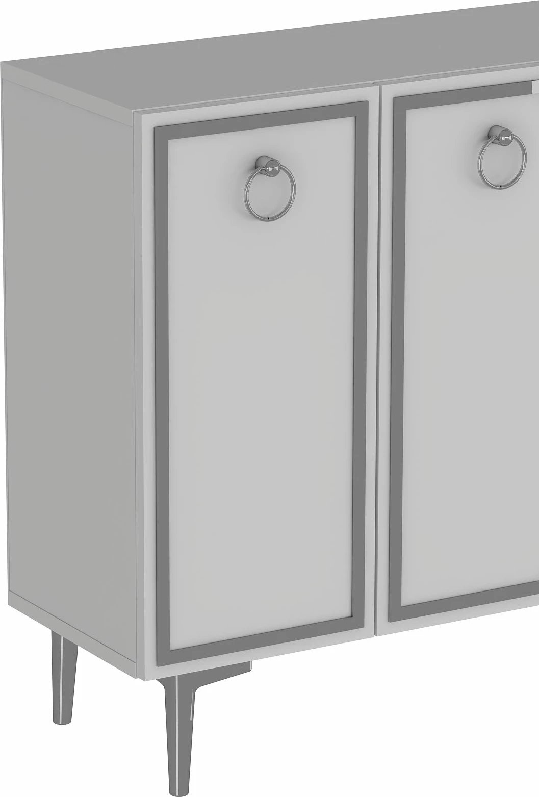 Konsol Skye Decor, 8162KM-1, e bardhë, argjend