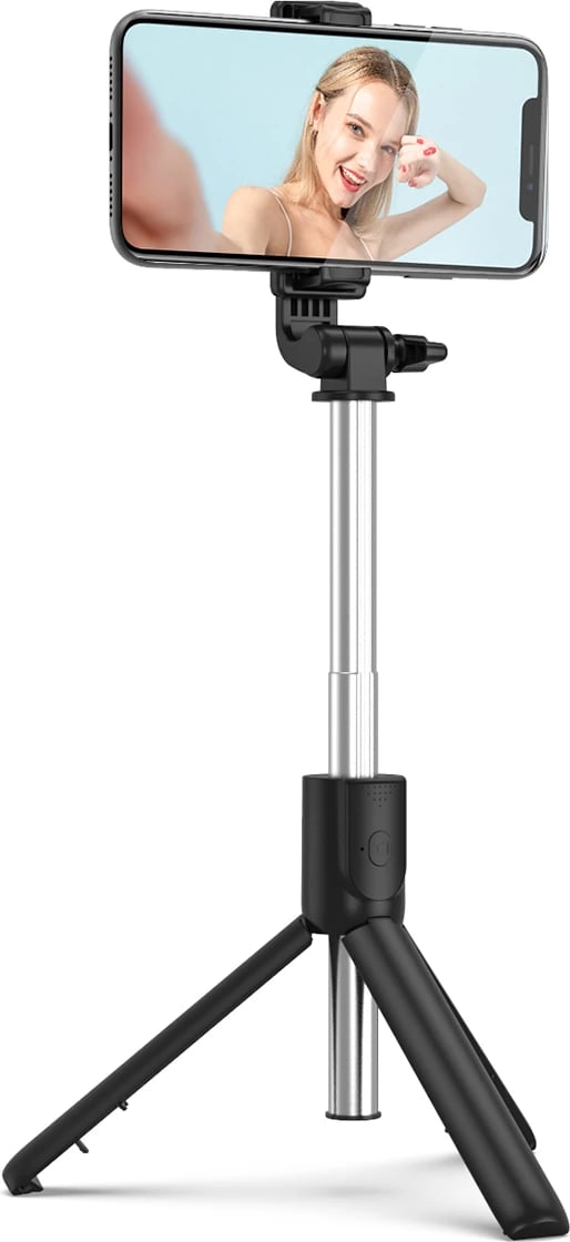 Selfie stick Hurtel WRY1S me tripod, për telefon, 67 cm, e zezë