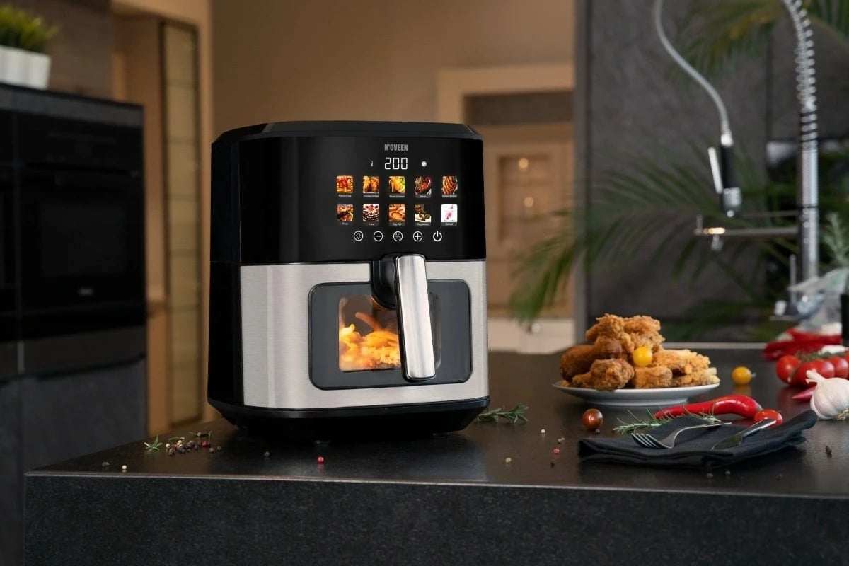 Fritezë pa yndyrë N'OVEEN X-LINE AF770, 6.5L, e zezë-argjendtë