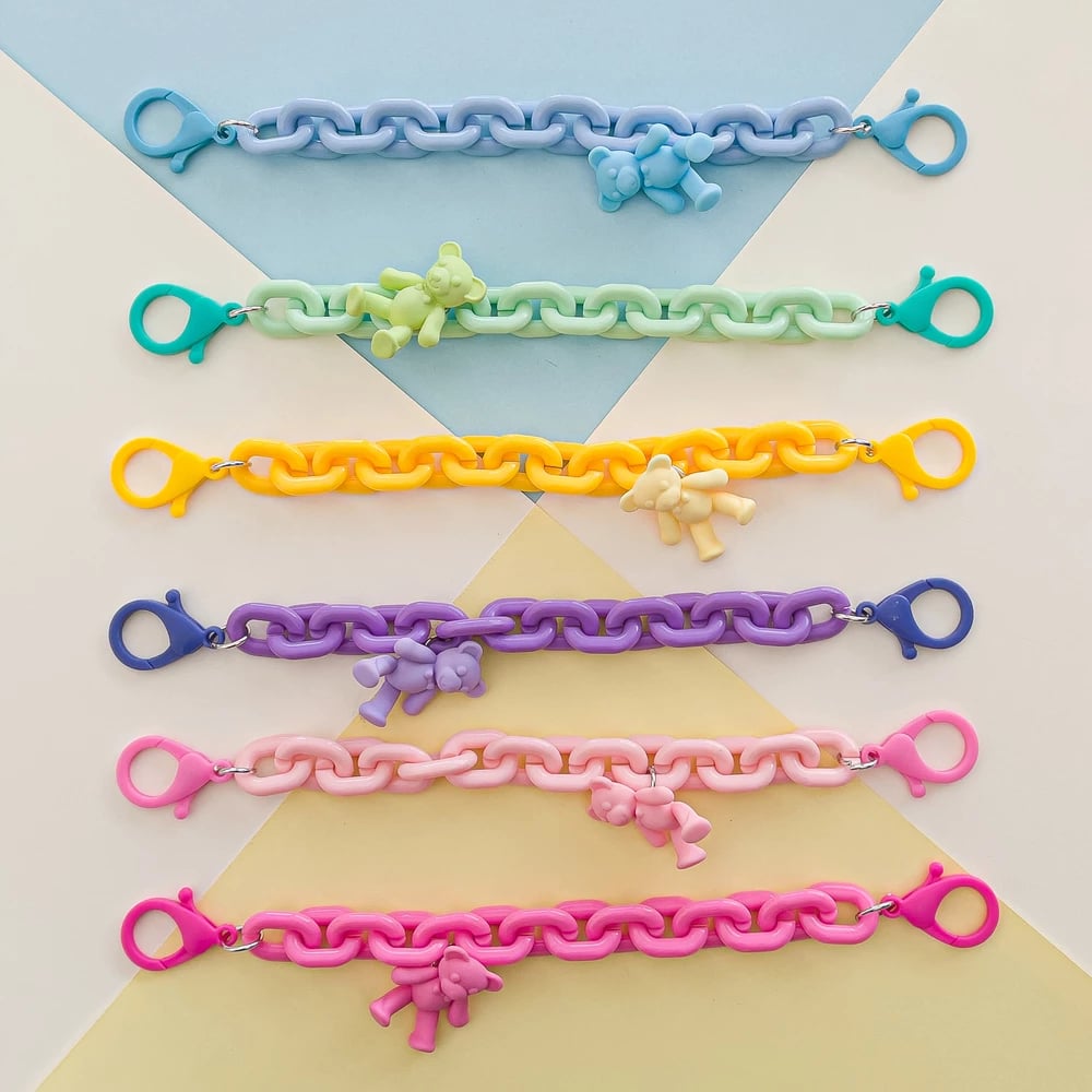 Varëse zinxhir shumëngjyrëshe Hurtel Color Chain me arush, për celular, çantë, portofol, e verdhë