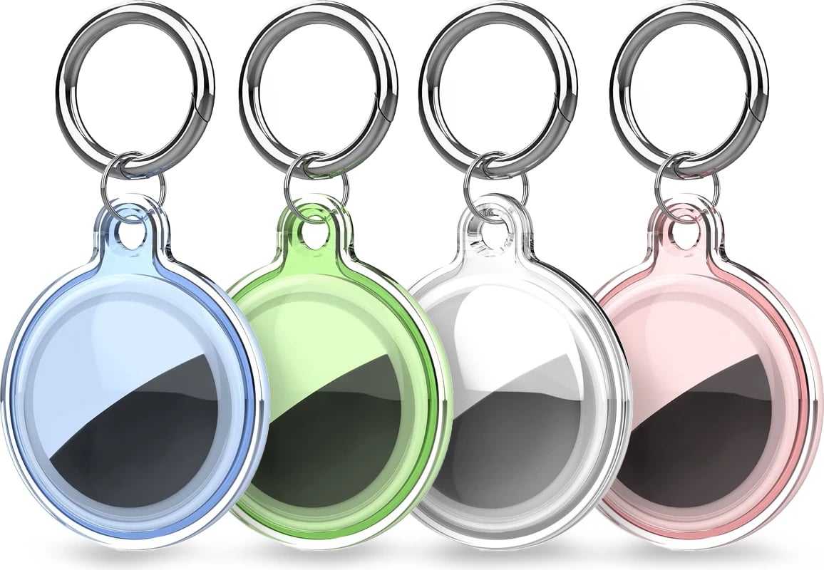 Mbështjellës për AirTag Hurtel WAT-05-0Y1S, set 4 copë, transparent, gjelbër, kaltër, rozë