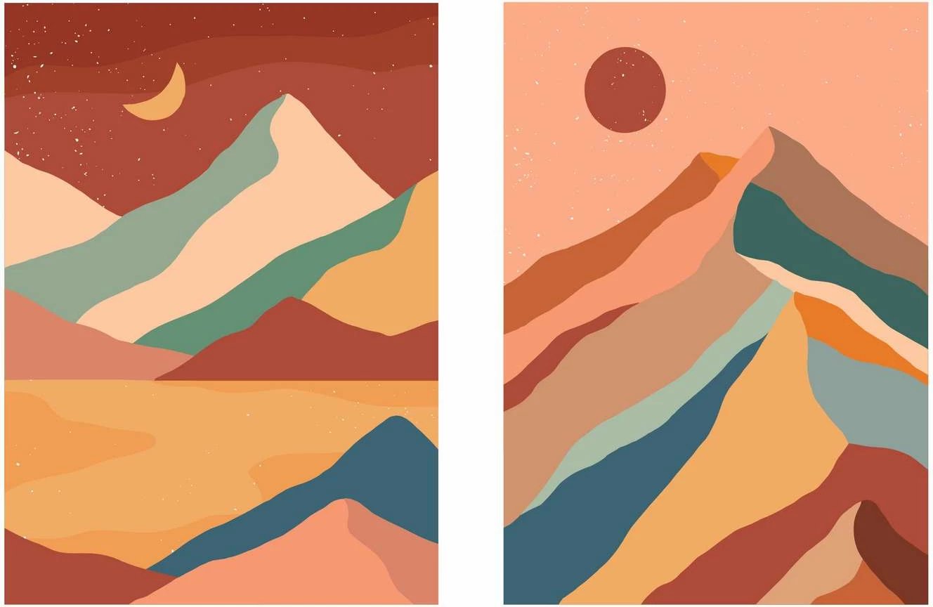 Pikturë dekorative me kornizë MDF (2 copë), Wallity, Mp2-00113, 21x30cm