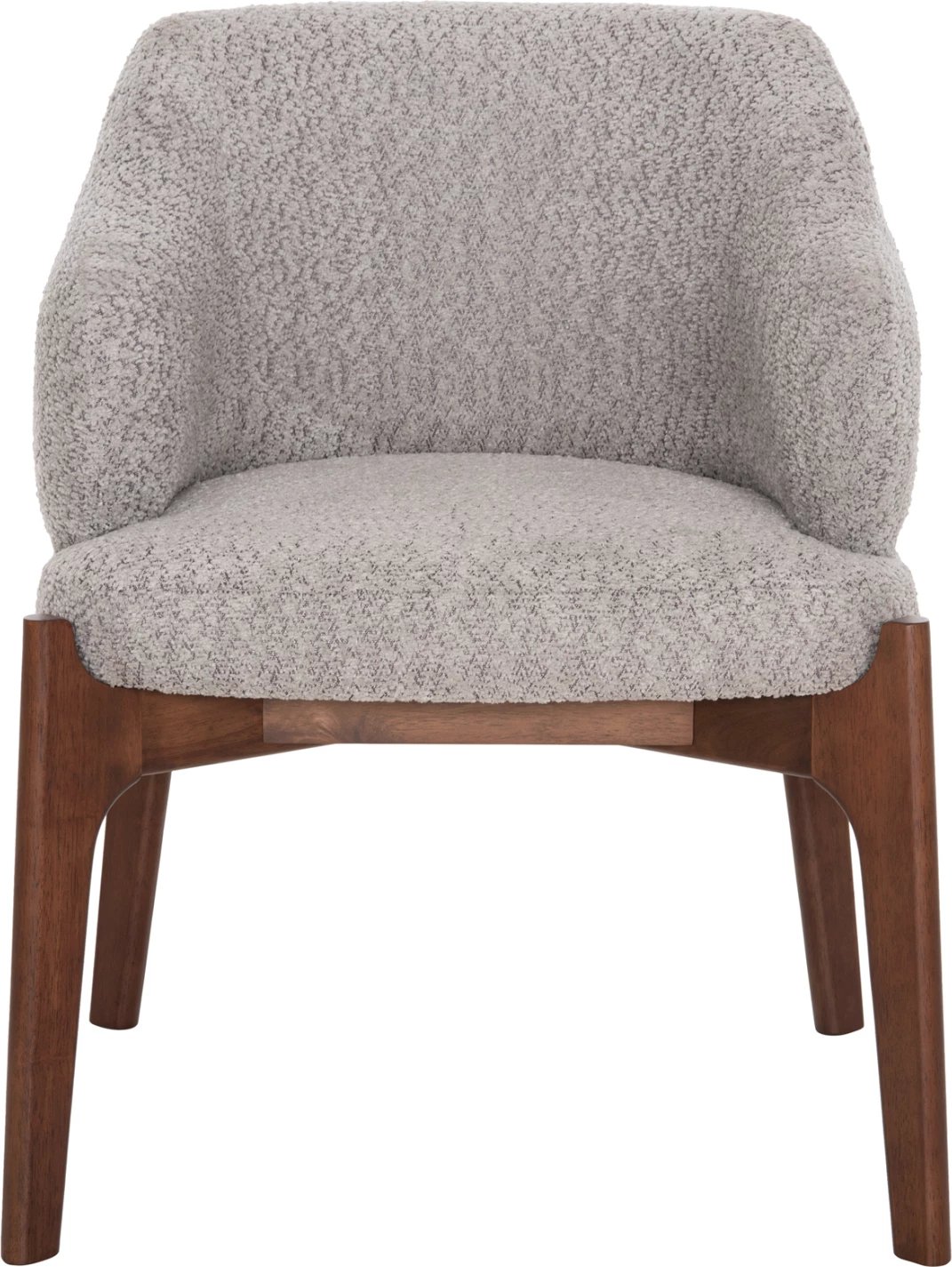 Karrige për ngrënie ABAI FH9971.03, dru gome, ngjyrë arre, pëlhurë boucle, gri e lehtë, 65x63x79 cm, set prej 2 copash