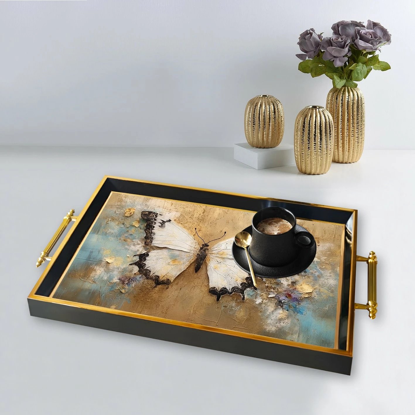 Tabaka prej qelqi Aberto Design, shumëngjyrëshe, TPA9887