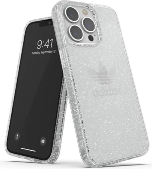 Mbështjellës Adidas OR për iPhone 13 Pro / 13 6.1", Glitter, Transparent, Silver