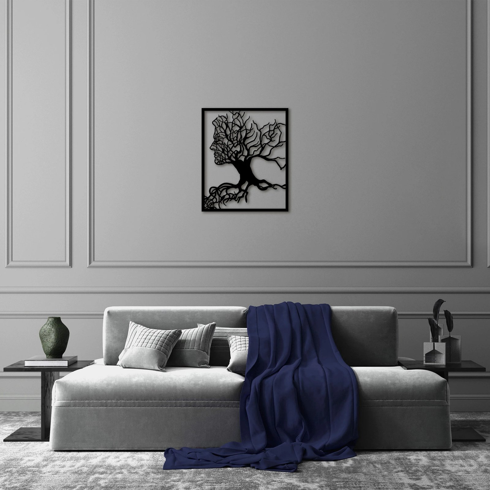 Aksesor dekorativ metalik për mur, Wallity, Tree Man - 262