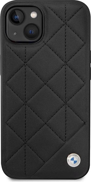 Mbështjellës BMW Leather Quilted për iPhone 14 6.1", i zi