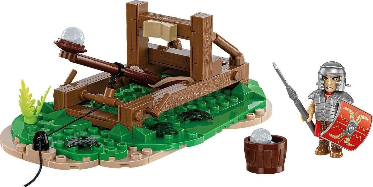 Set lodrash ndërtimi Cobi Klocki Imperium Romanum Blocks Katapult Onager, 173 blloqe, me figurë legjionari