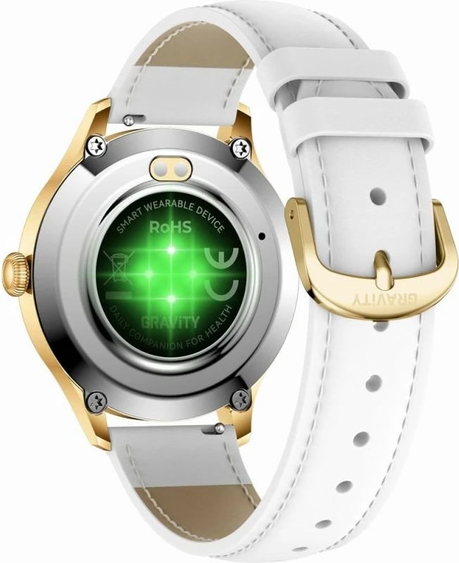 Smartwatch Gravity për femra, e bardhë e arit