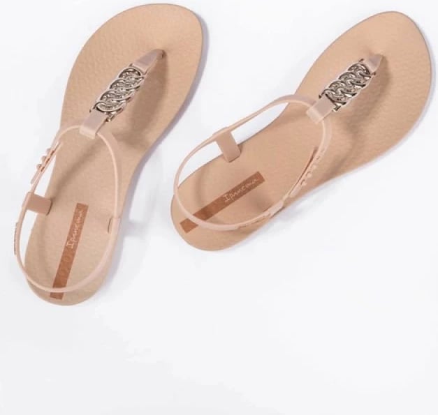 Sandale flip-flop për femra Ipanema, bezhë me ari