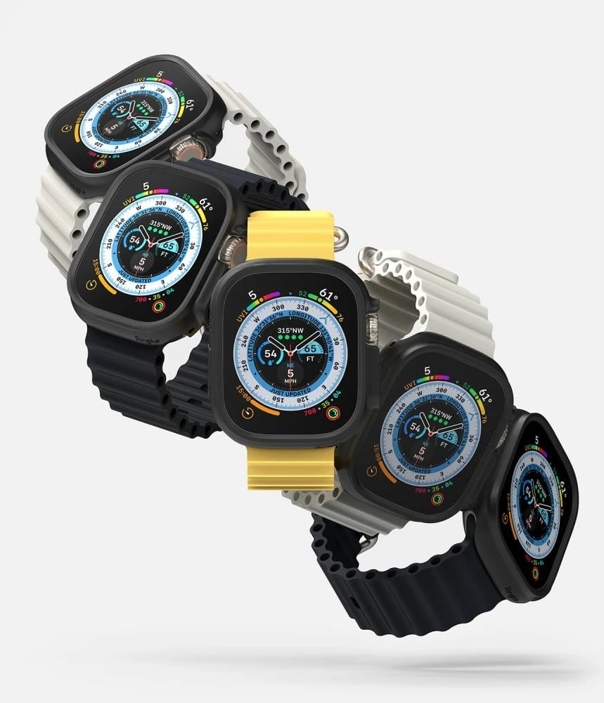 Mbështjellës Ringke Slim për Apple Watch Ultra 1/2 (49mm), 2 copë, Transparent dhe Mat Zi