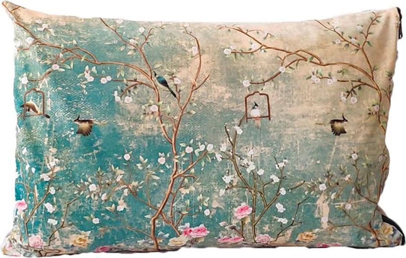 Jastëk dekorativ Japan Decor, kadife, shumëngjyrësh, 40x60cm