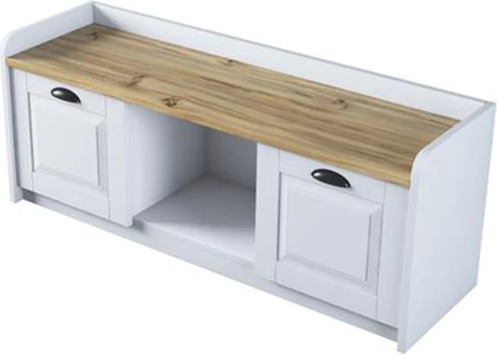 Stol për këpucë Arthur I 8 palë, bardhë-arrë, 120x40x45cm