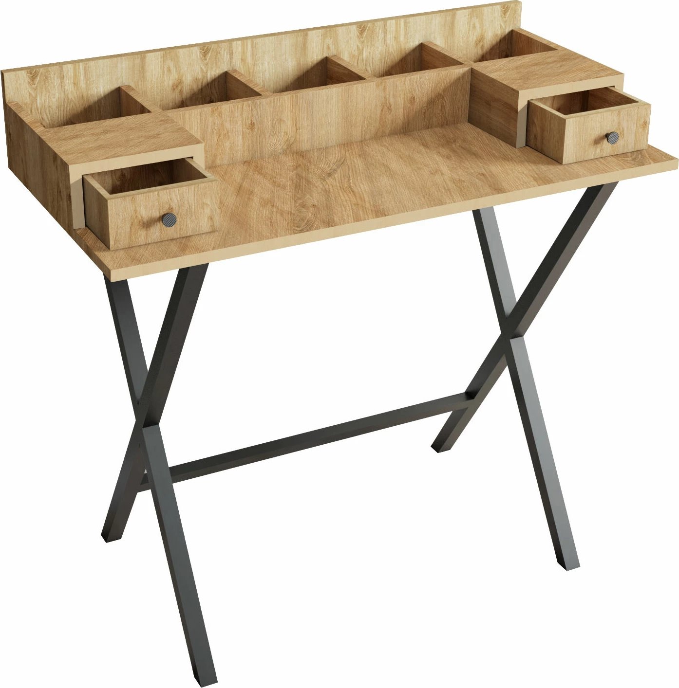 Tavolinë grimi Skye Decor, ngjyrë lis dhe e zezë, Dubai