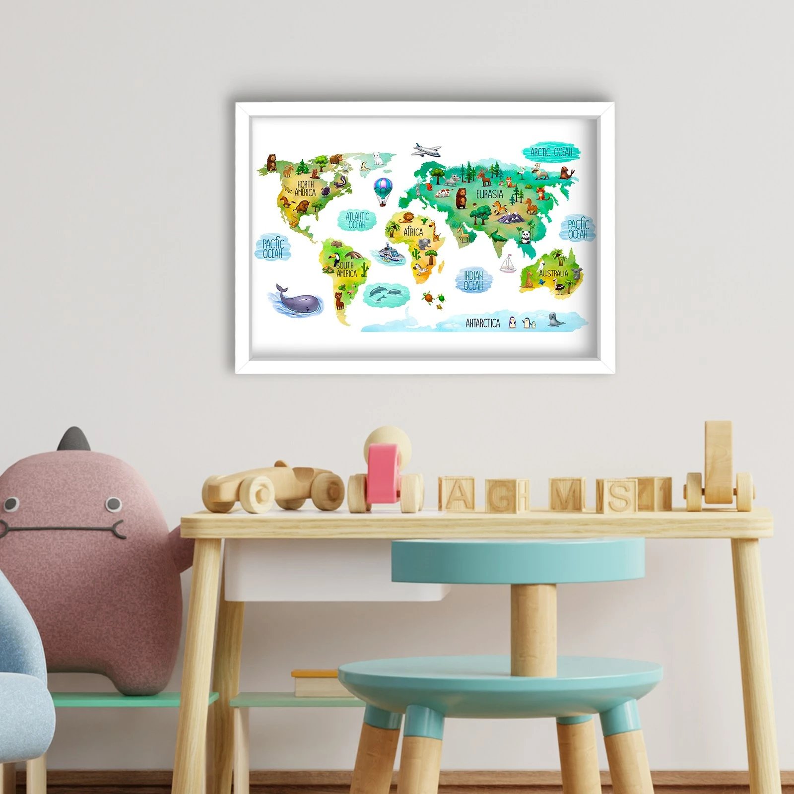 Pikturë dekorative me kornizë MDF, shumëngjyrëshe, Wallity, 38x53cm