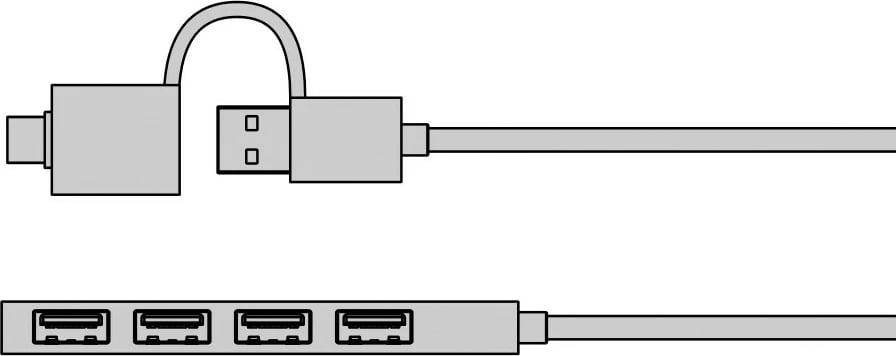 Kasë USB IcyBox IB-HUB1424-C3, 4 porta, USB 3.2 Gen 1, Type-C/Type-A, e zezë