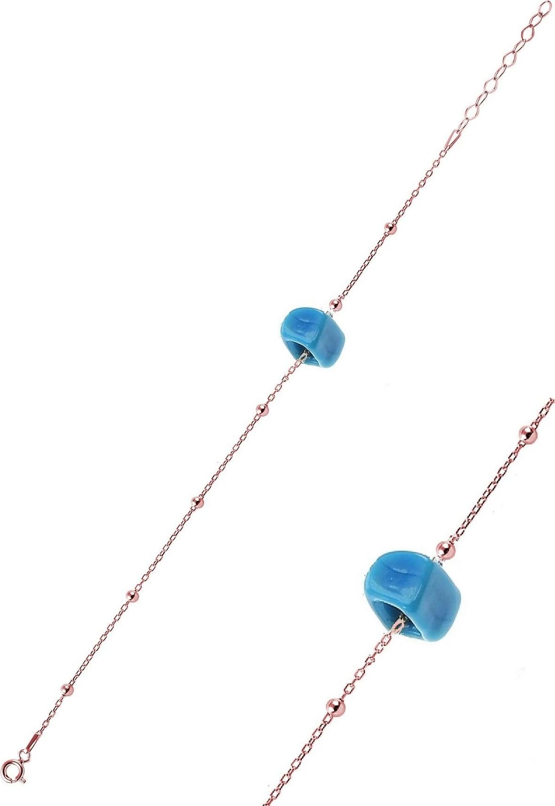 Byzylyk kyçeli argjendi, ngjyrë rozë e artë, Jumeon, SGTL30