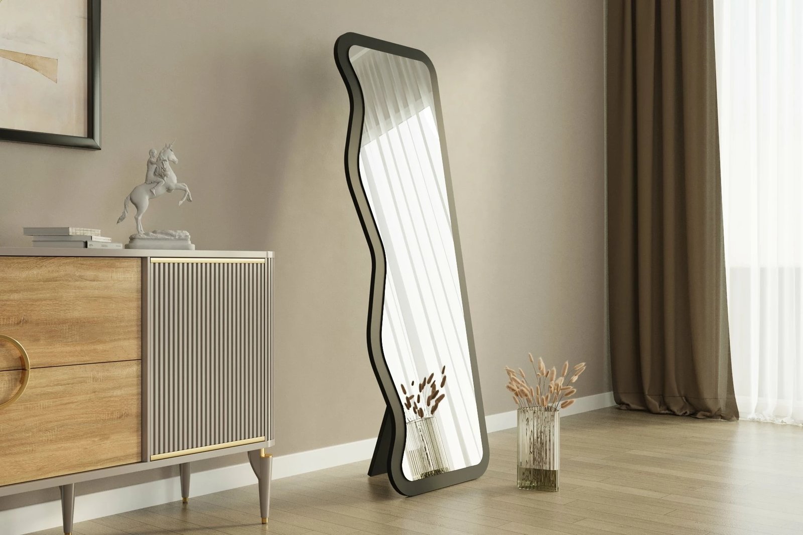 Pasqyrë Hanah Home Asel, e zezë