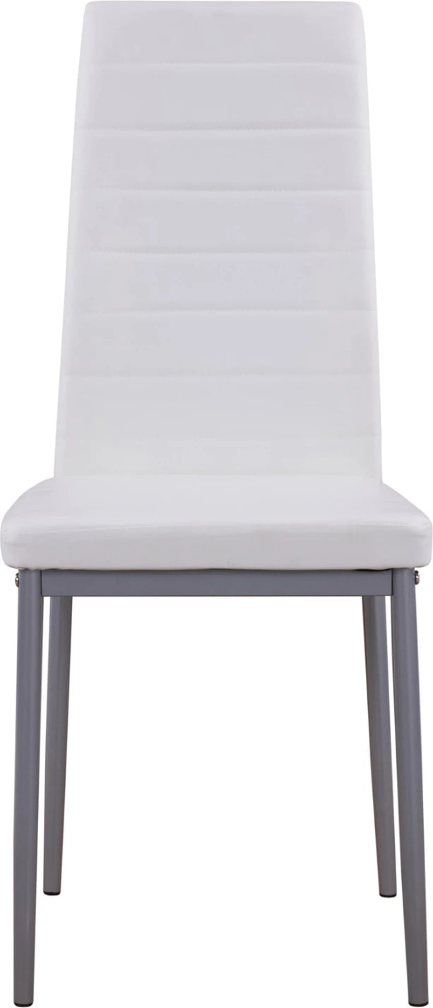 Karrige metalike Lady FH0037.11, kornizë metalike e bardhë PU K/D, 40x48x95 cm, set prej 4 copash