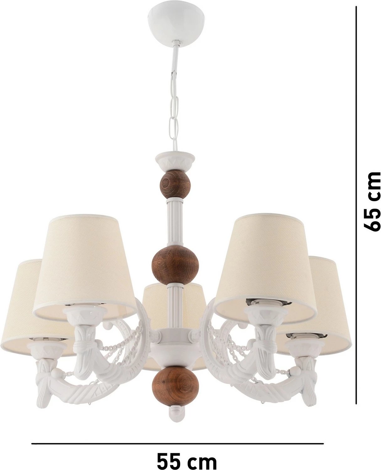 Llambadar Opviq Fiona, dru, krem, bardhë, kafe