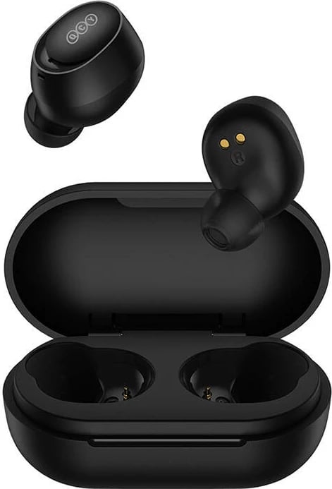 Kufje TWS QCY T27, wireless, me kuti karikimi, e zezë