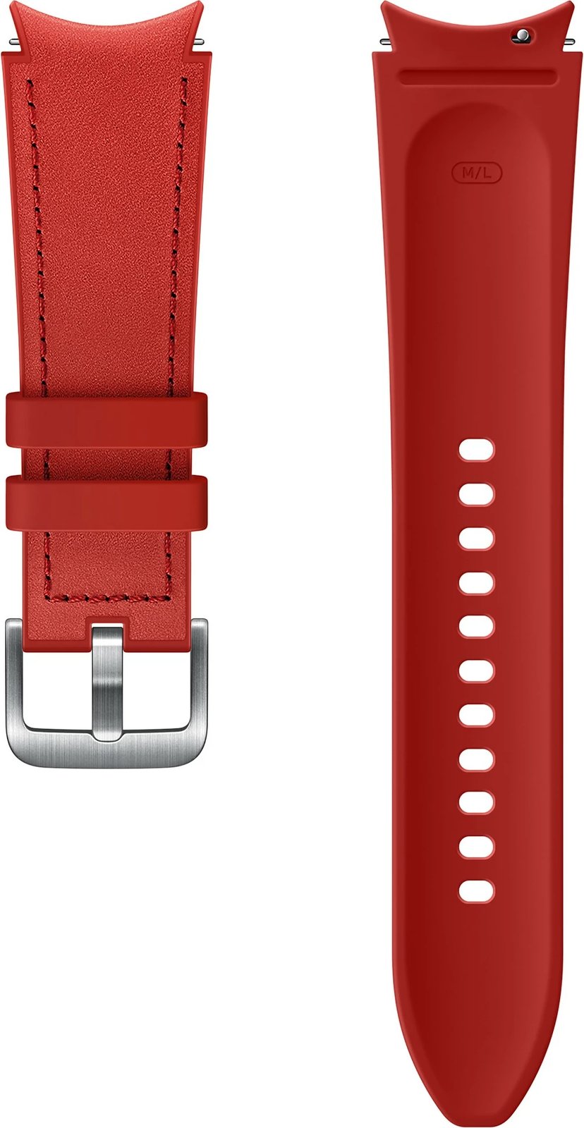 Rrip lëkure Samsung Hybrid për Galaxy Watch4, 20mm, i kuq