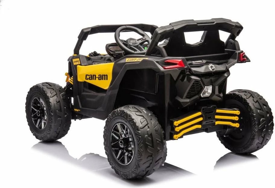 veturë elektrike për fëmijë, BABY MIX, Buggy Hornet, 12V 4.5Ah, 2x25W, MP3/USB/SD/Bluetooth me telekomandë, drita LED, rrota EVA, sedilje lëkure, e verdhë