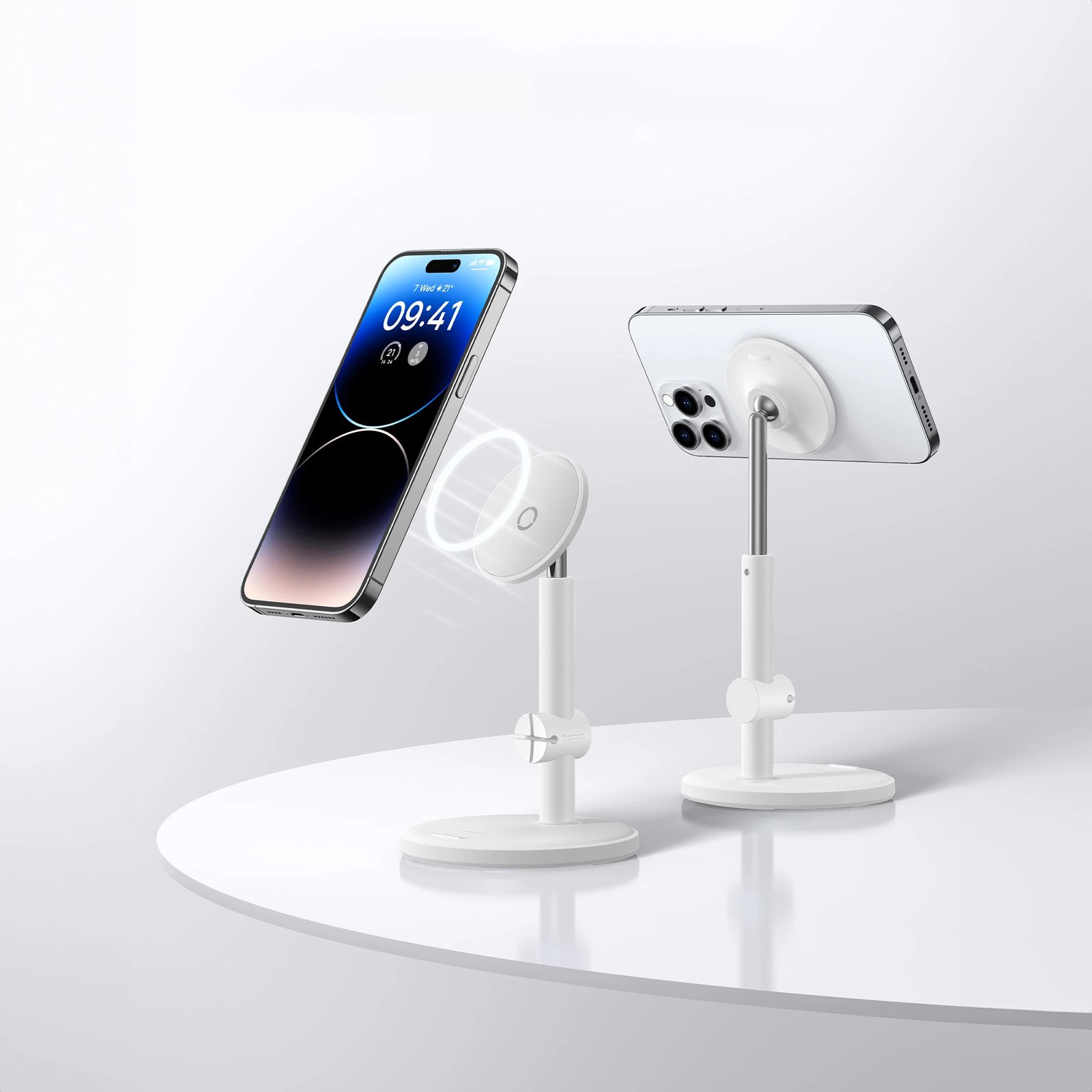Mbajtës magnetik telefoni Baseus MagPro, i bardhë