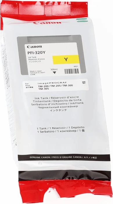 Bojë printeri, Canon, PFI-320Y 2893C001, 300 ml, XL, e verdhë