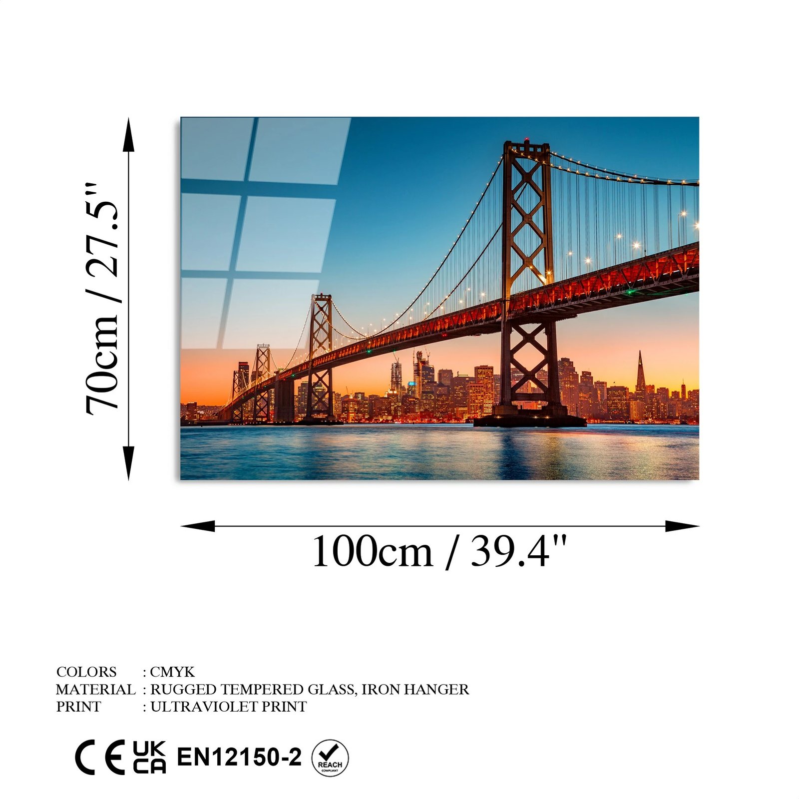 Pikturë dekorative prej xhami të temperuar, Wallity UV-170, shumëngjyrëshe, 70x100cm