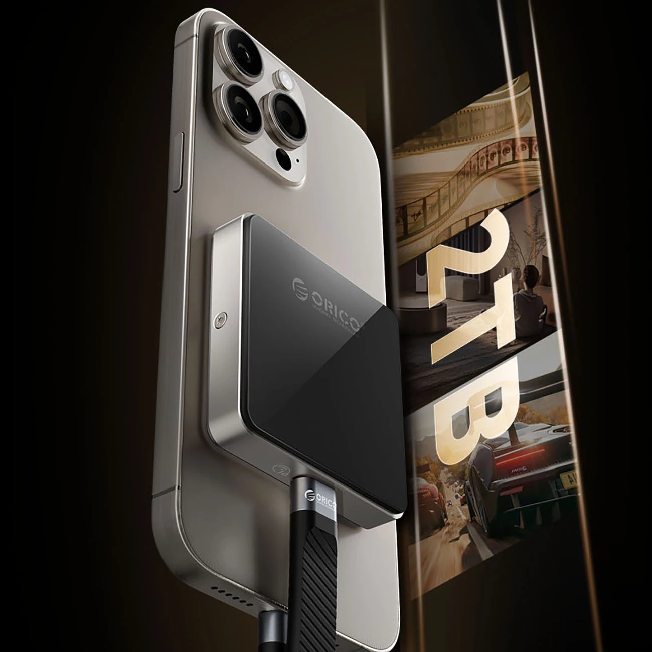 Kasë Orico AP30-G2 për SSD M.2 NVMe, MagSafe, USB-C 3.2, e zezë