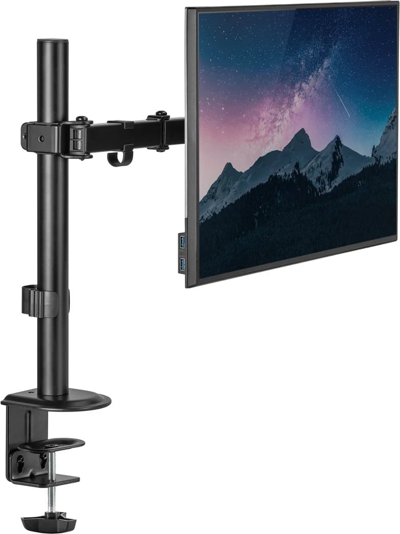 Mbajtëse tavoline për monitor Maclean MC-753N, krah i vetëm, 17-32", VESA 75x75/100x100, e zezë