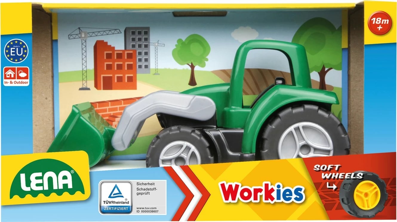 Traktor lodër Lena Workies me lopatë, ABS, Gjelbër/Argjend