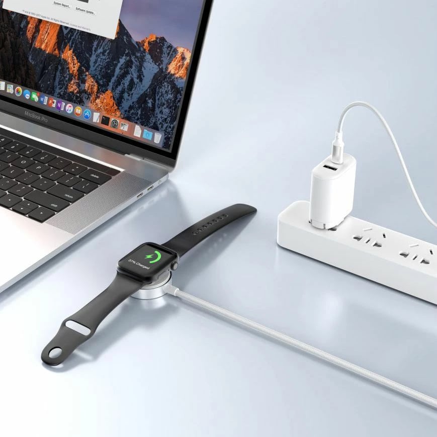Karikues induktiv Tech-Protect UltraBoost USB-A për Apple Watch, 1m, Bardhë