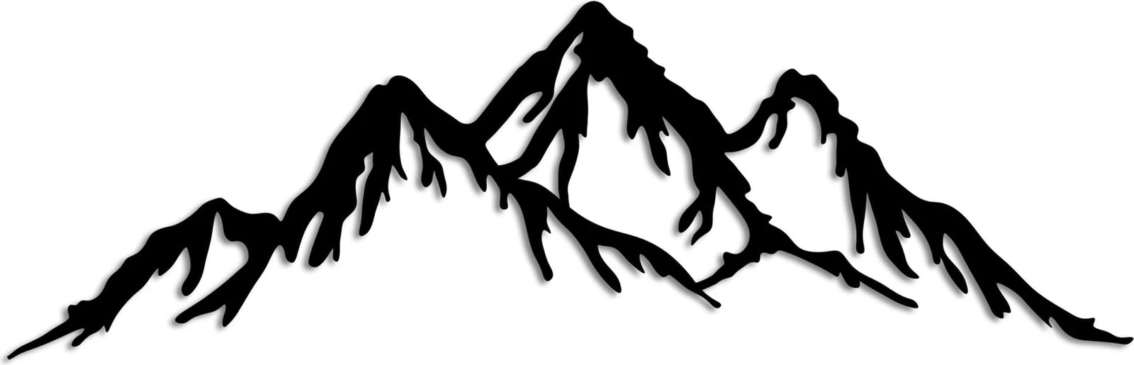 Aksesor dekorativ metalik për mur, mal, Wallity - 5, ngjyrë e zezë, 70x22cm