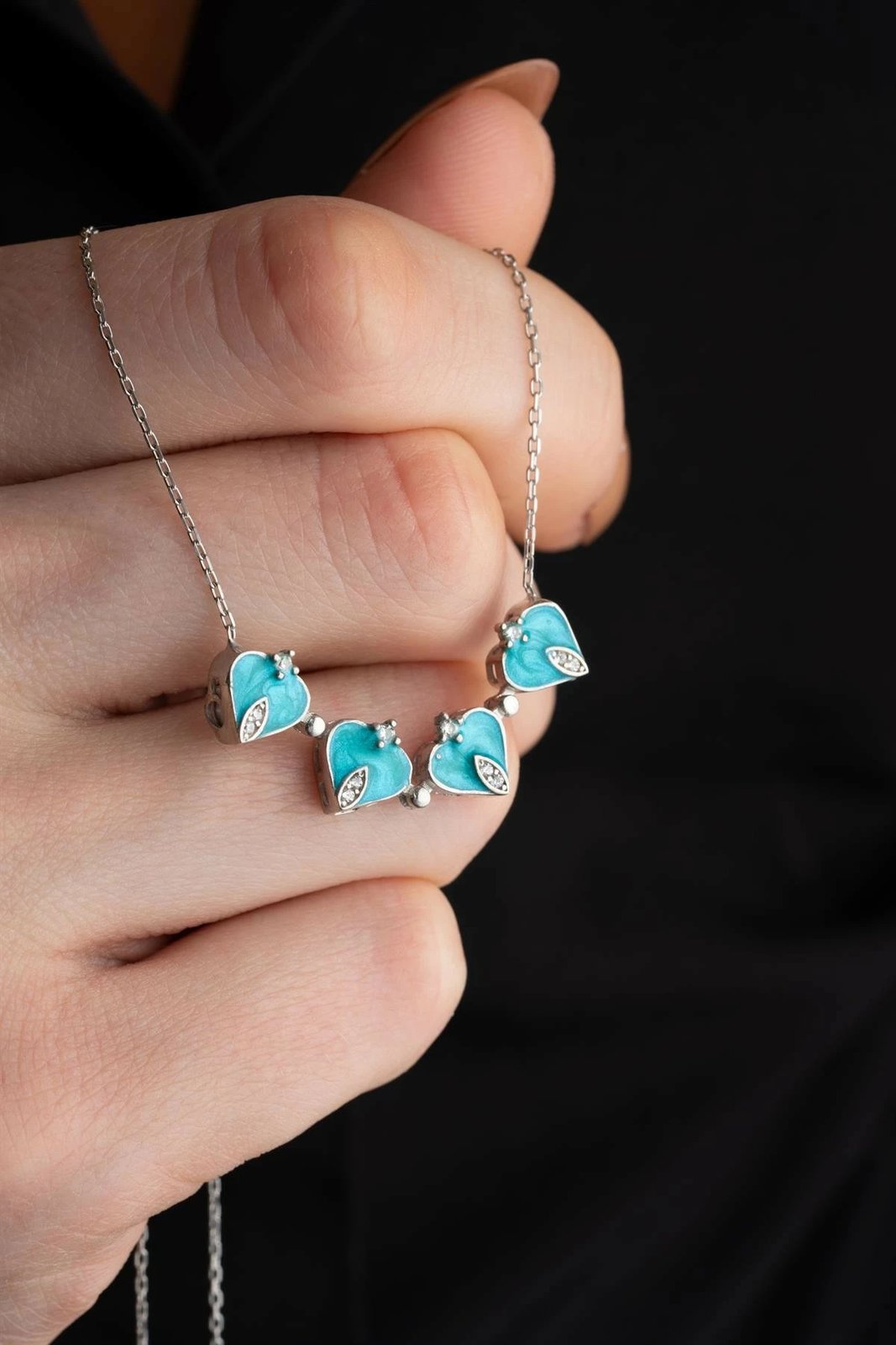 Qafore argjendi, ngjyrë argjendi-turkeze, Jumeon, NRZ999051 Qafore argjendi, ngjyrë argjendi-turkeze, Jumeon, NRZ999051