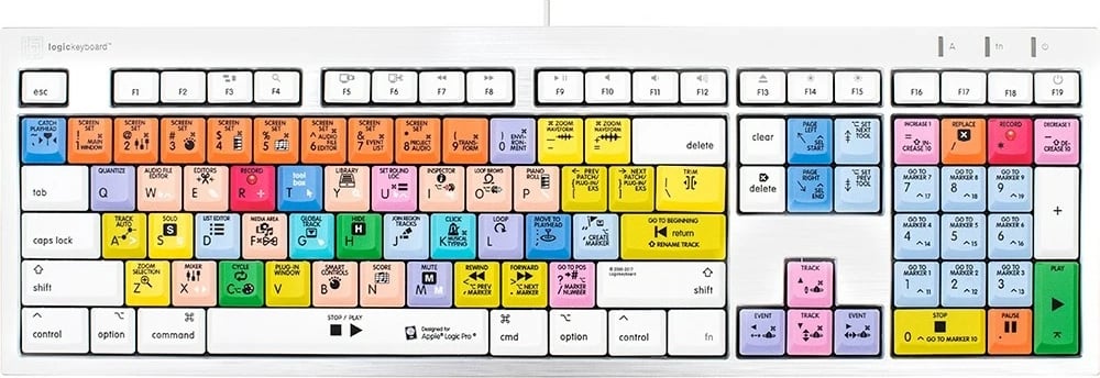Tastierë LogicKeyboard Logic Pro X2 ALBA FR për Mac, shumëngjyrëshe
