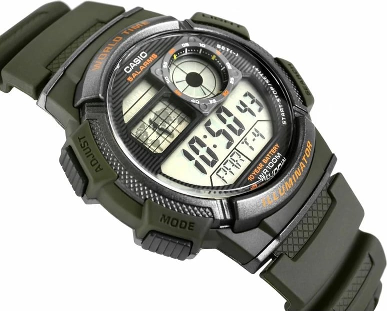 Orë dore për meshkuj Casio, e zezë