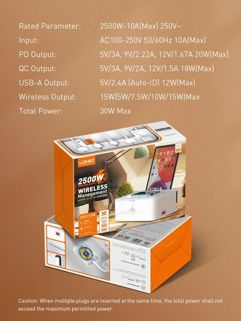 Prizë E Rrymës LDNIO SCW5354 Prizë E Rrymës LDNIO SCW5354